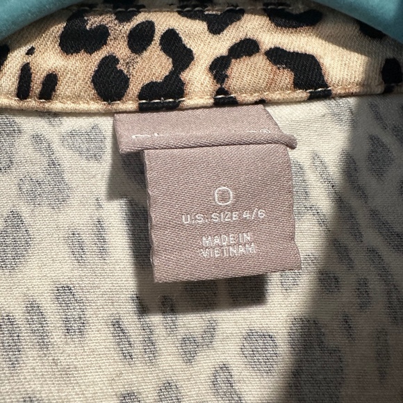 Chico's Leopard Animal Print Denim Jacket - Picture 3 of 3
